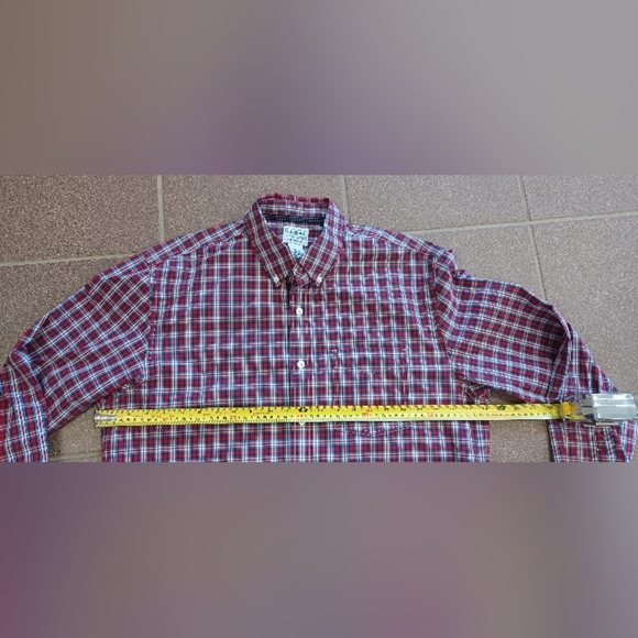 LL Bean Men's Tall Red Plaid Shirt Traditional Fit 100% Cotton - Picture 6 of 7